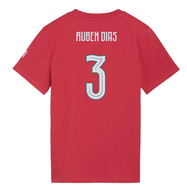 2026-2027 Portugal FtblCulture Tee (Red) - Kids (Ruben Dias 3)-SoccerKits Hub | Buy Soccer Jerseys Online